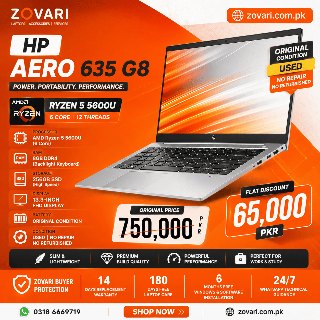 Hp Aero 635 g8 11th generation Hexa core machine